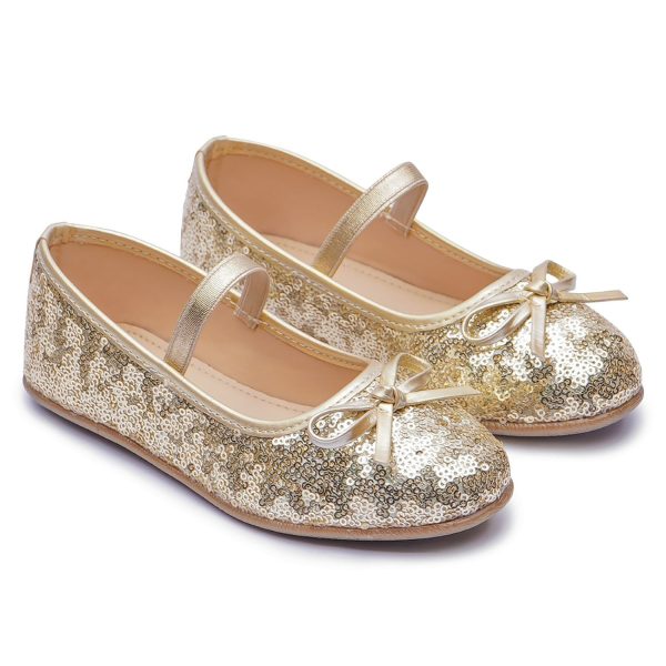 BOYZ N GALZ GOLD SEQUENCED BALLERINAS - Image 2