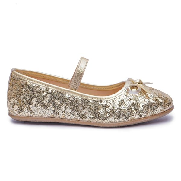 BOYZ N GALZ GOLD SEQUENCED BALLERINAS - Image 5