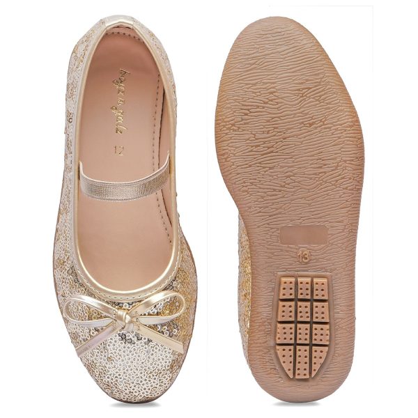 BOYZ N GALZ GOLD SEQUENCED BALLERINAS - Image 4