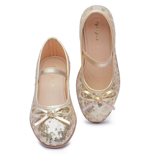 BOYZ N GALZ GOLD SEQUENCED BALLERINAS - Image 3