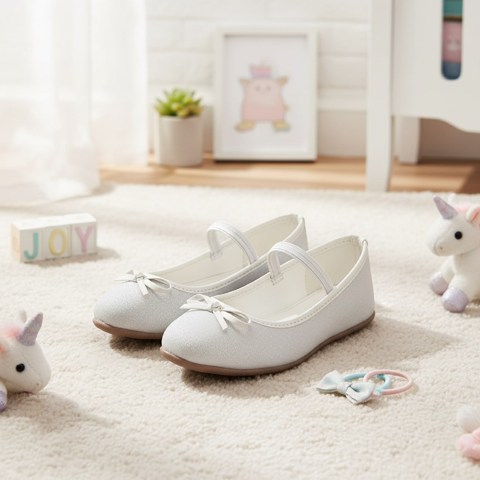 BOYZ N GALZ GOLD SPARKLE BALLERINAS - Image 2